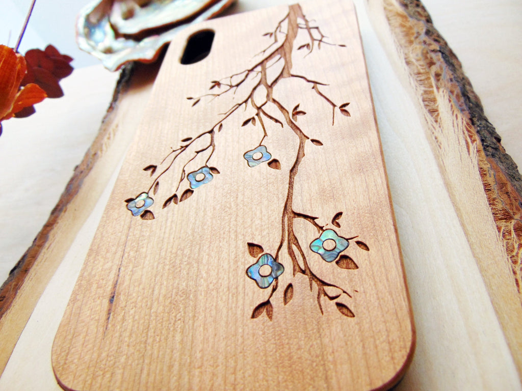 iPhone 16, 15, 14, 13, 12, Pro Max case, personalized gift Flowers design abalone shell inlay phone case Samsung Galaxy S24, S23, S22 ultra