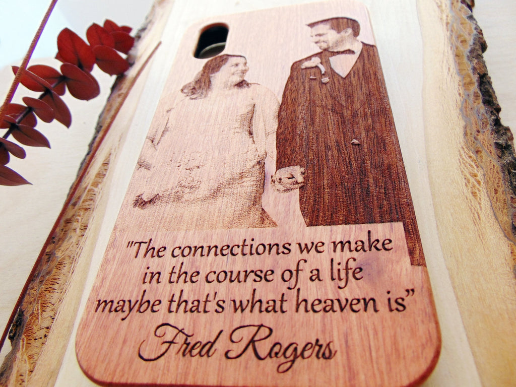 Photo engraved wooden phone case, personalized gift for iPhone 16, 15, 13, 14 PRO Max, Samsung galaxy S24, S23, S22 ultra