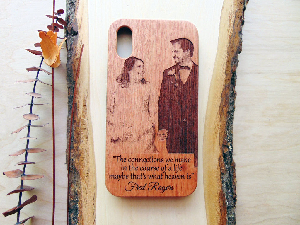Photo engraved wooden phone case, personalized gift for iPhone 16, 15, 13, 14 PRO Max, Samsung galaxy S24, S23, S22 ultra