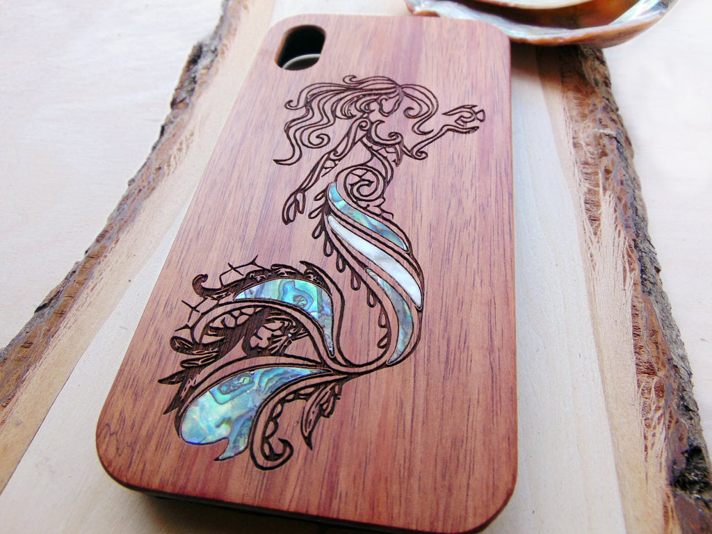iPhone 15, 14, 13 Pro Max case, Samsung Galaxy S24, S23, S22 ultra, Mermaid design personalized gift abalone shell inlay phone case