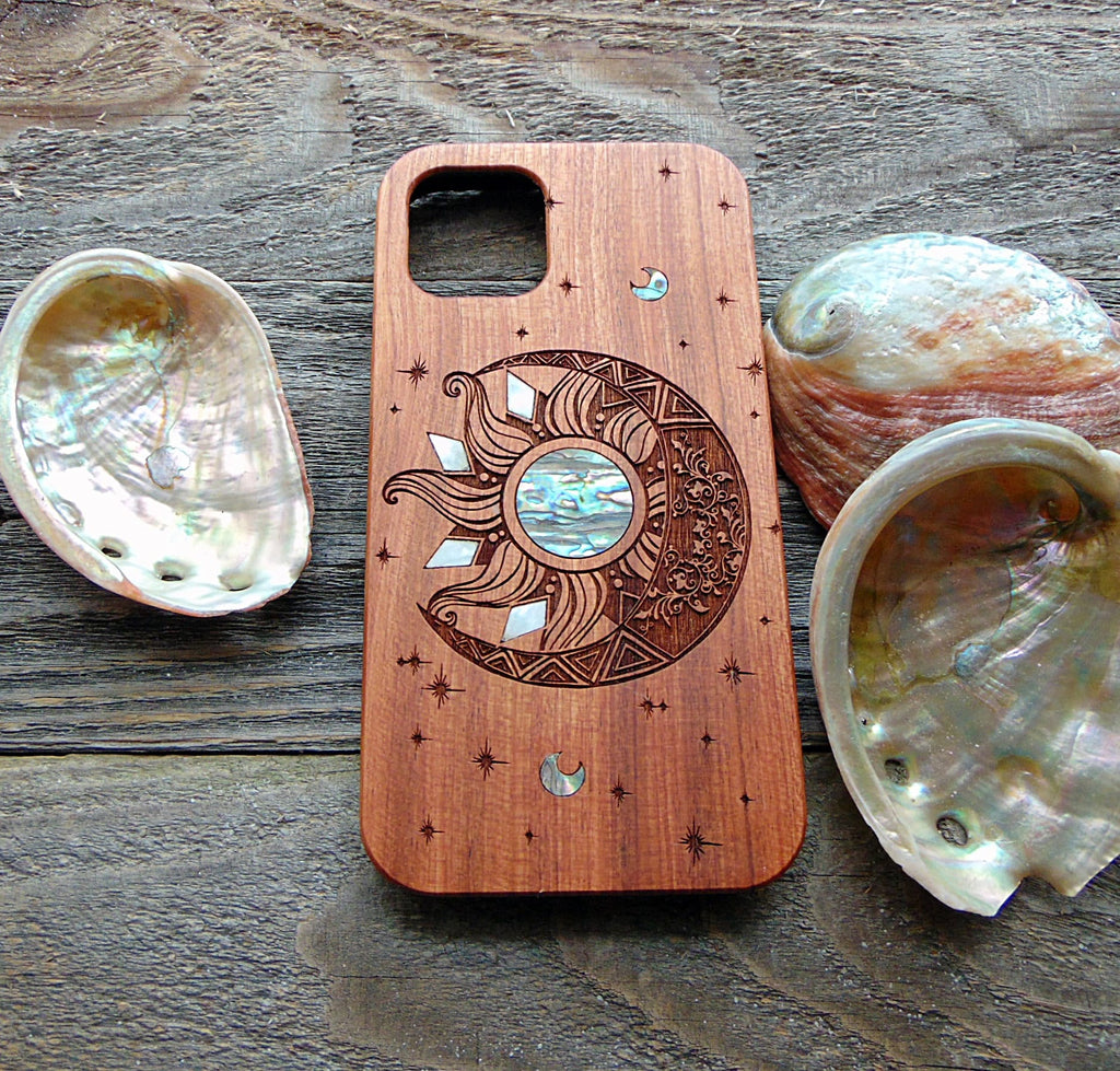 Personalized Phone Case for iPhone 16, 15, 14 pro max, pixel 7, 7 PRO, Samsung Galaxy S24, S23, S22, Sun and Moon Design