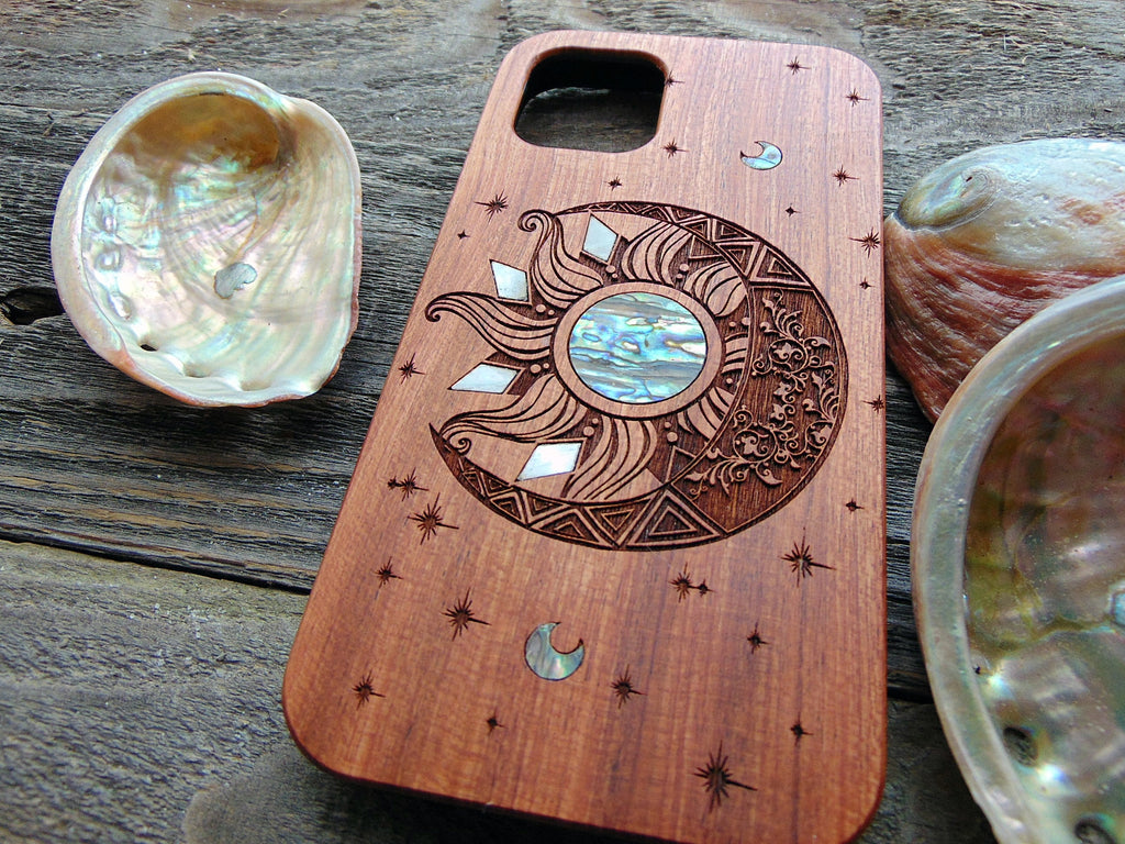 Personalized Phone Case for iPhone 16, 15, 14 pro max, pixel 7, 7 PRO, Samsung Galaxy S24, S23, S22, Sun and Moon Design