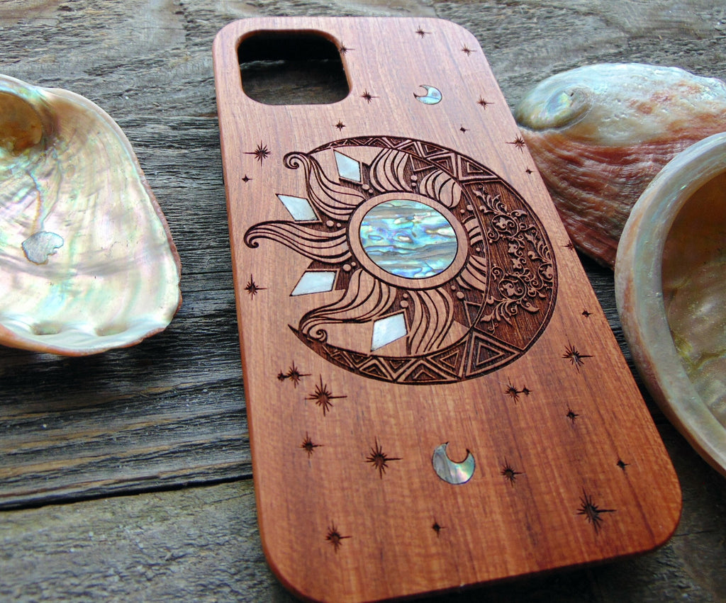 Personalized Phone Case for iPhone 16, 15, 14 pro max, pixel 7, 7 PRO, Samsung Galaxy S24, S23, S22, Sun and Moon Design