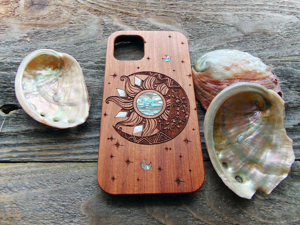 Personalized Phone Case for iPhone 16, 15, 14 pro max, pixel 7, 7 PRO, Samsung Galaxy S24, S23, S22, Sun and Moon Design
