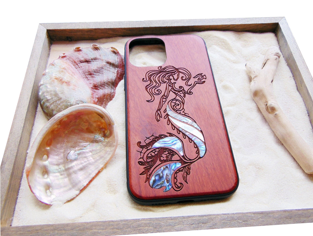 iPhone 15, 14, 13 Pro Max case, Samsung Galaxy S24, S23, S22 ultra, Mermaid design personalized gift abalone shell inlay phone case