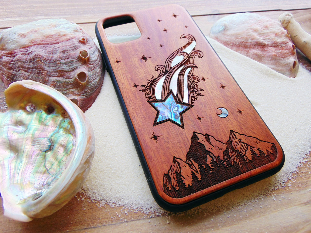 iPhone 16, 15, 14, 13, 12 Pro Max case, Samsung Galaxy S24,S23, S22 ultra Comet design, personalized gift abalone shell inlay phone case