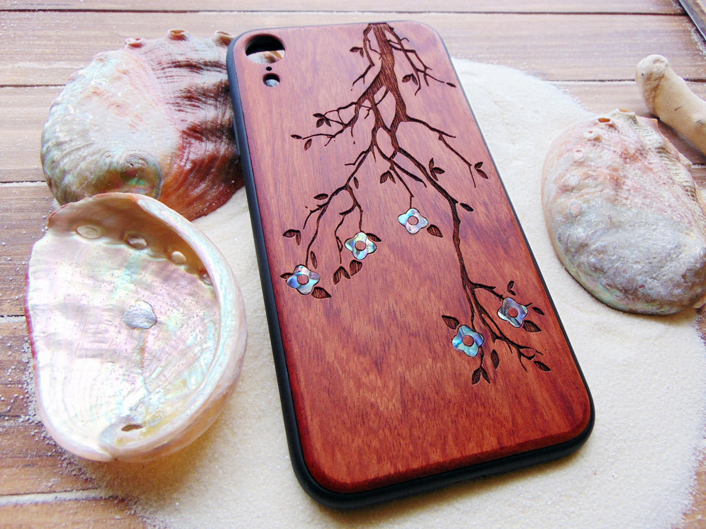 iPhone 16, 15, 14, 13, 12, Pro Max case, personalized gift Flowers design abalone shell inlay phone case Samsung Galaxy S24, S23, S22 ultra