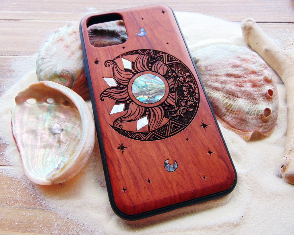 Personalized Phone Case for iPhone 16, 15, 14 pro max, pixel 7, 7 PRO, Samsung Galaxy S24, S23, S22, Sun and Moon Design