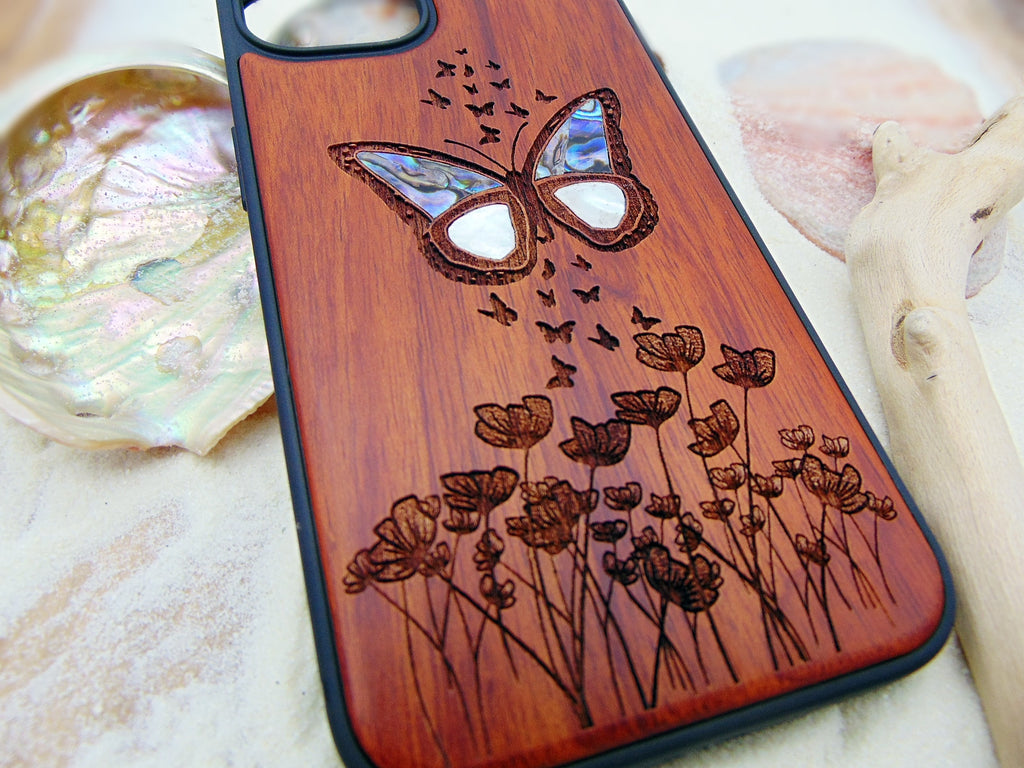 iPhone 16, 15, 13, 14 Pro Max case, cottagecore aesthetic phone case Samsung Galaxy S24, S23, S22 ultra Butterfly design