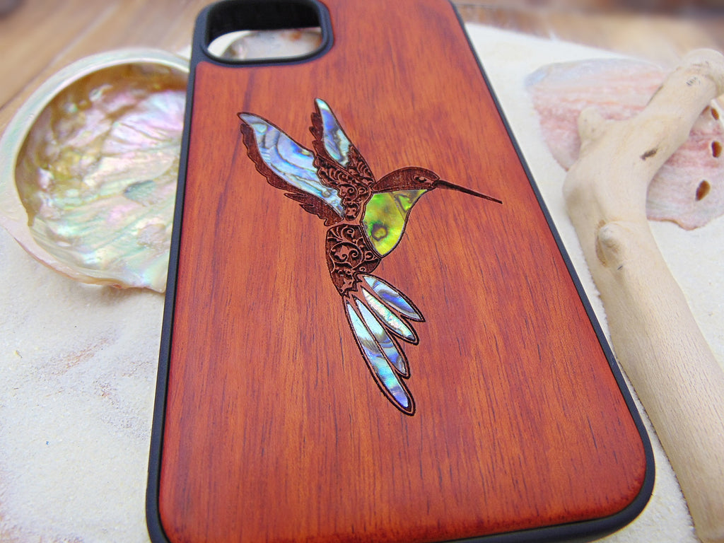 iPhone 15, 14, 13 Pro max case, hummingbird design phone case, Samsung Galaxy S22 ultra, S21, plus, custom abalone shell inlay phone case