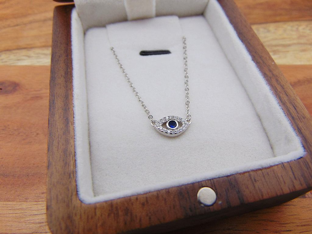 Evil Eye Necklace, 925 sterling Silver, Pendant, Minimalist Necklace, Christmas Gift jewelry For Her, Birthday Gift