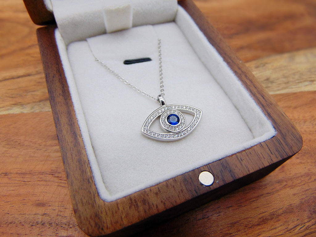 Evil Eye Necklace, 925 sterling Silver, Pendant, Minimalist Necklace, Christmas Gift jewelry For Her, Birthday Gift