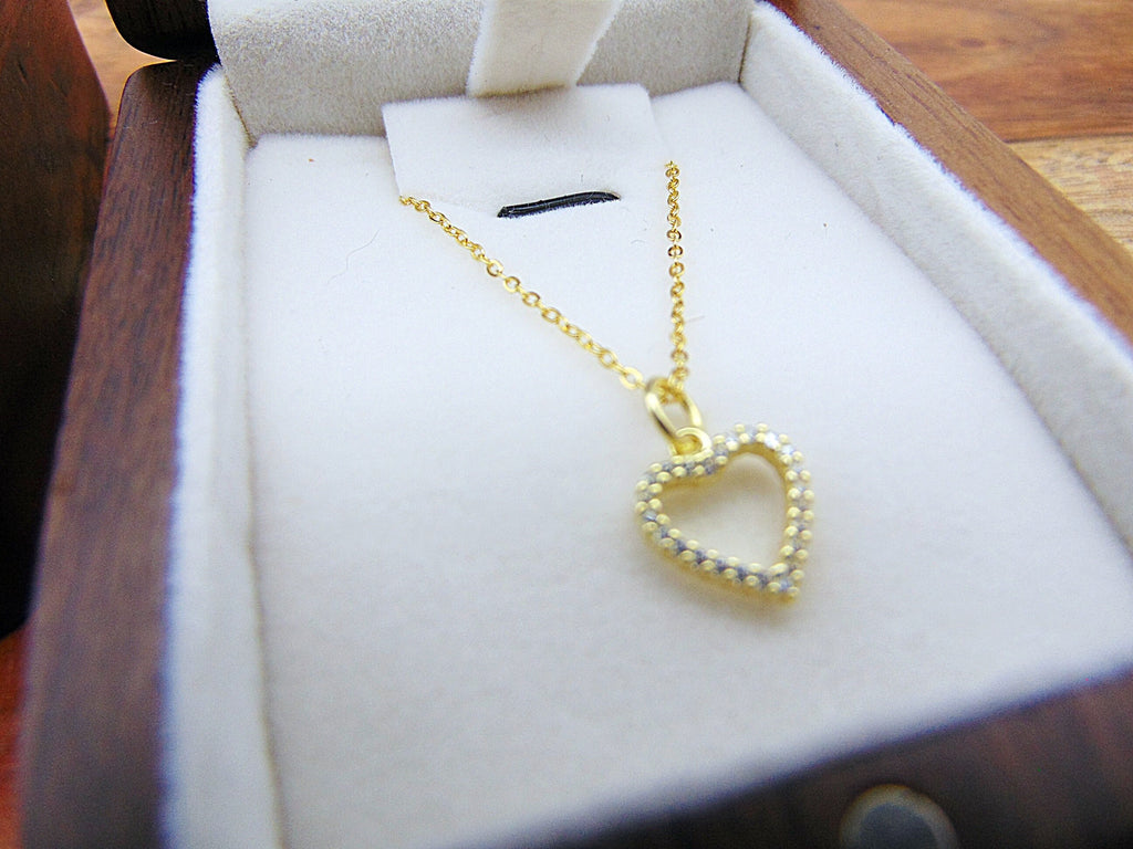 Silver heart necklace, personalized gift, Minimalist Necklace, 925 sterling, wood box Christmas Gift jewelry For Her, Birthday Gift wood box