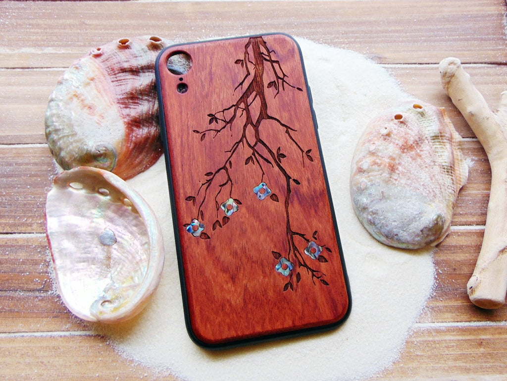 iPhone 16, 15, 14, 13, 12, Pro Max case, personalized gift Flowers design abalone shell inlay phone case Samsung Galaxy S24, S23, S22 ultra