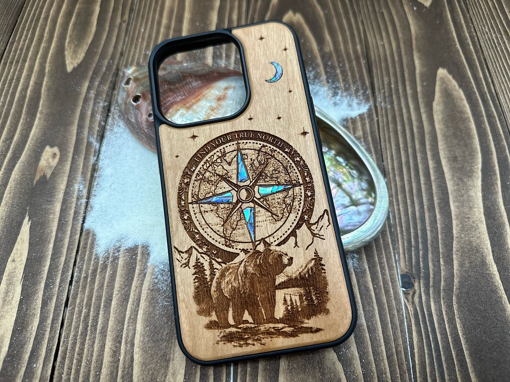 personalized iPhone 15, 14, 13 PRO Max, Samsung S23, S22 ultra, plus, Pixel 7, Nature and compass design phone case, Christmas gift for men
