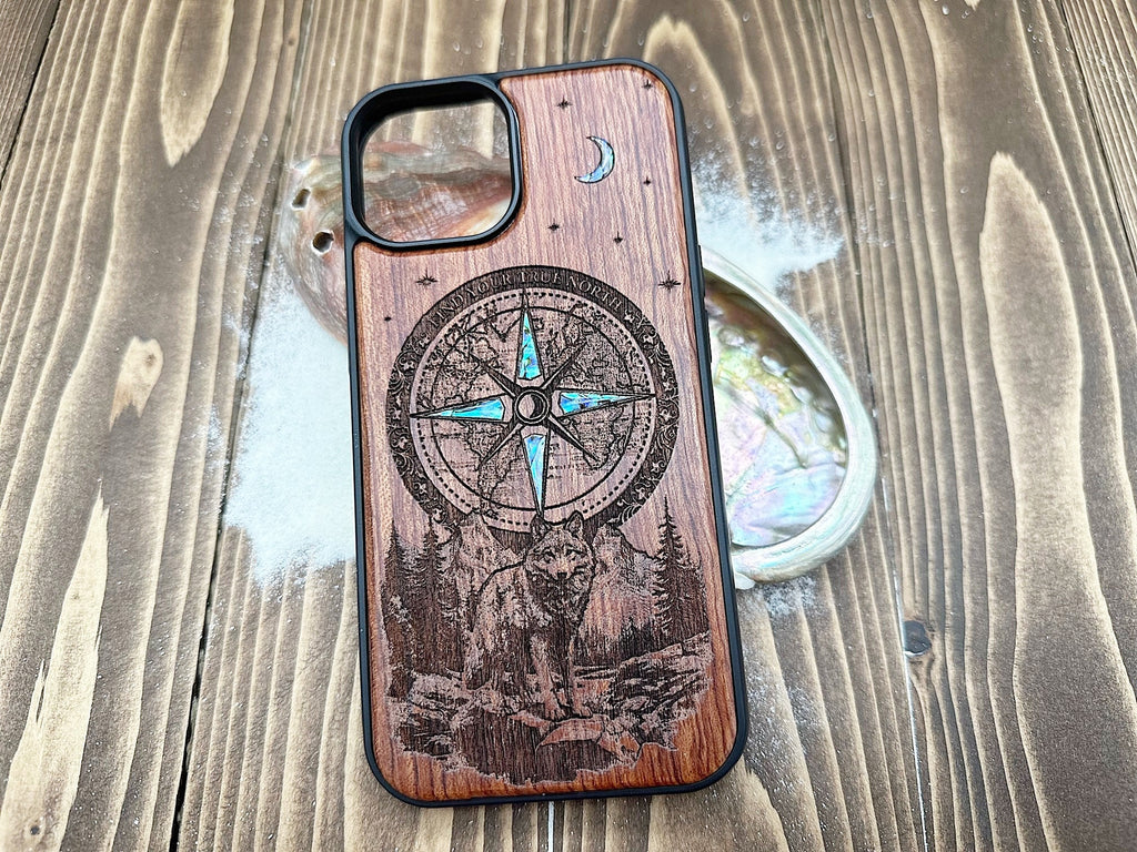 personalized iPhone 15, 14, 13 PRO Max, Samsung S23, S22 ultra, plus, Pixel 7, Nature and compass design phone case, Christmas gift for men