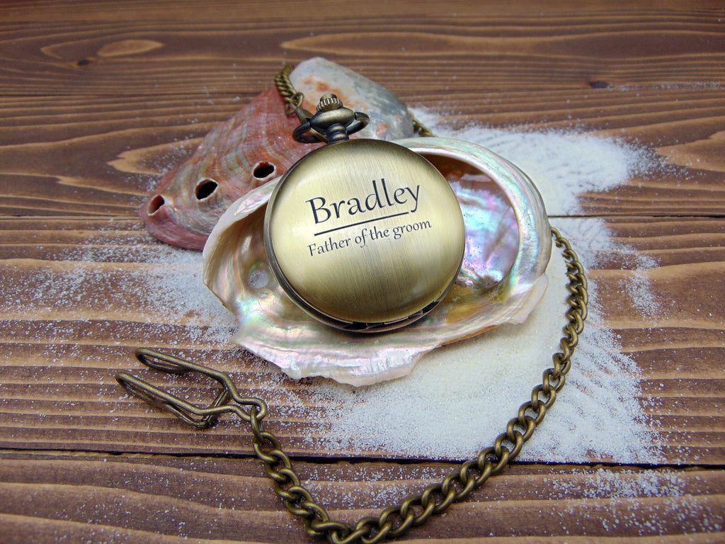 Engraved Pocket Watch – Personalized Graduation Gift for Him, Birthday gift for him