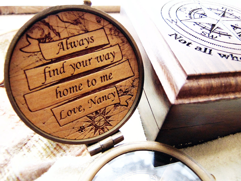 Personalized Compass with Custom Engraving, Anniversary, First Holy Communion Gift, Baptism Gift, Birthday, Valentines, Groomsmen Gift.