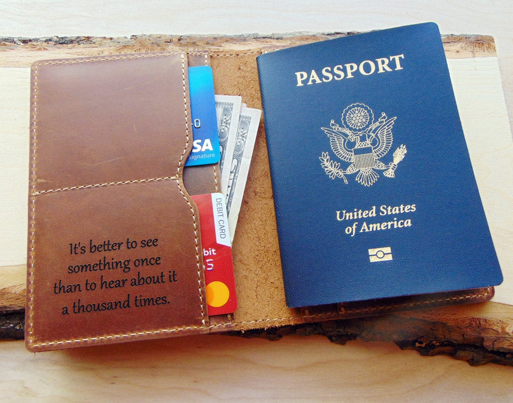 Passport holder , personalized genuine leather passport cover , cowhide passport wallet , travel gift, anniversary gift, traveler&#39;s gift