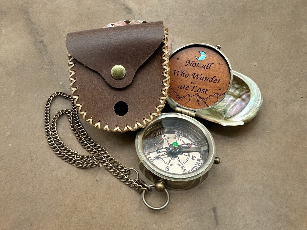 Personalized Compass Anniversary, Birthday, Groomsmen Gift for Him Custom Engraved Christmas Gift For Dad Boy Scout Cub Eagle Camping Gift