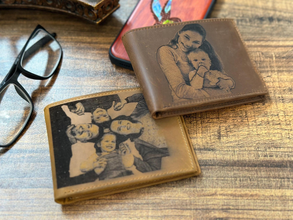 Personalized Men's Wallet - Handcrafted Photo Engraved Gift