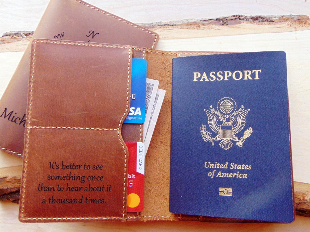 Passport holder , personalized genuine leather passport cover , cowhide passport wallet , travel gift, anniversary gift, traveler&#39;s gift